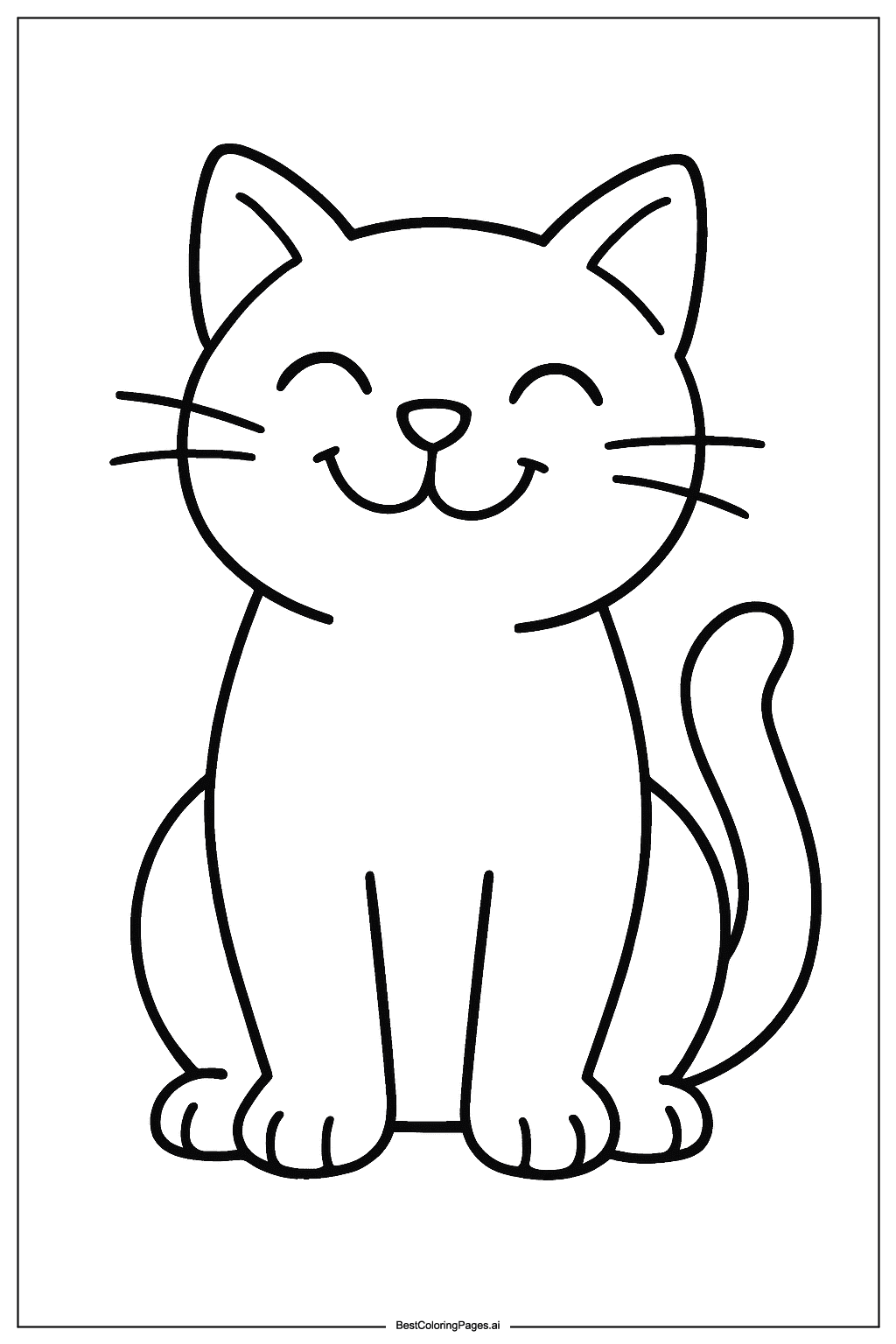 Cat smiling Coloring Page
