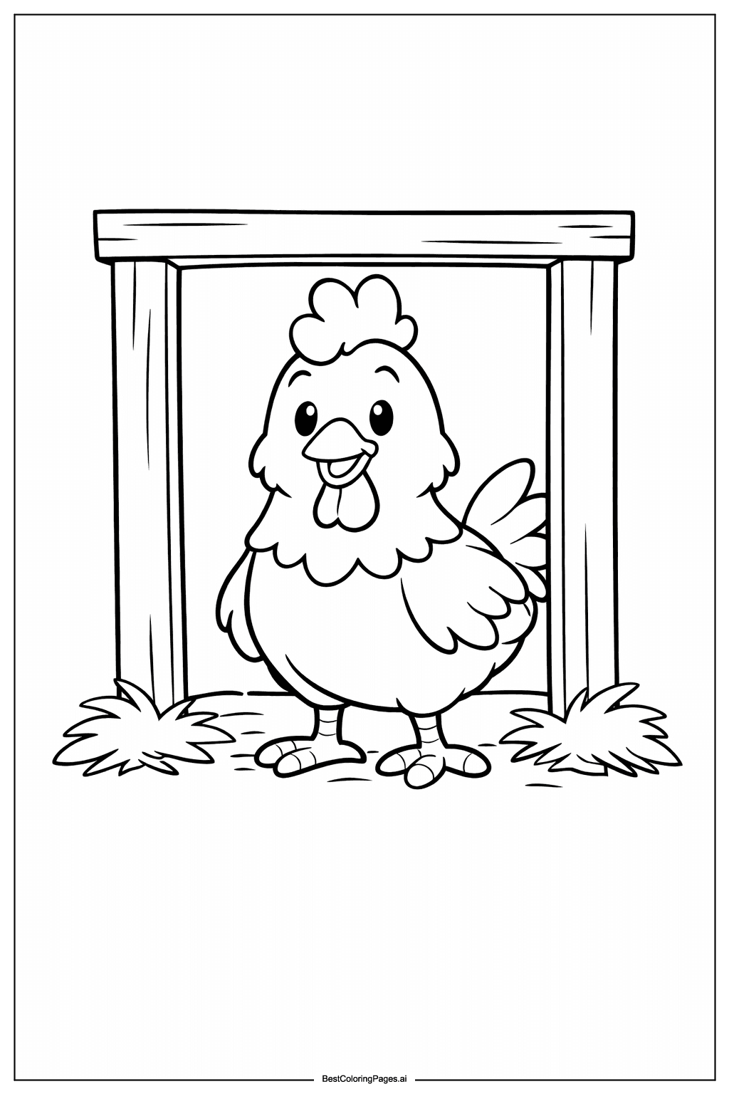 Dibujos de Gallina en el granero para Colorear