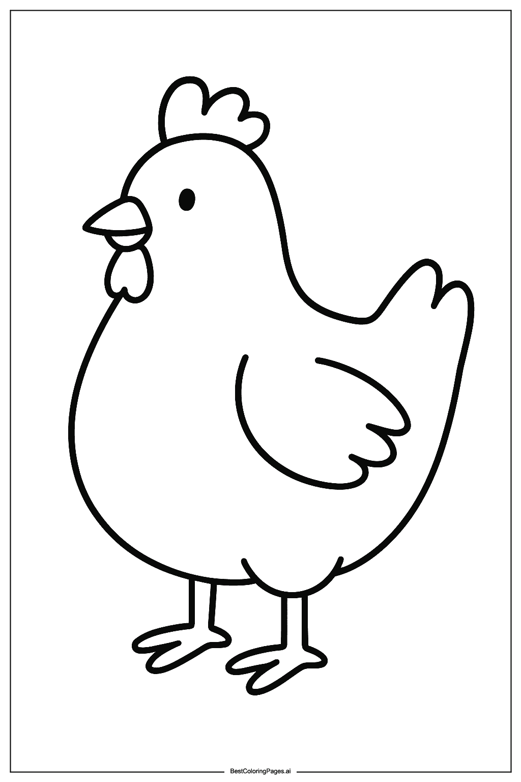 แม่ไก่ยืนตัวกลม