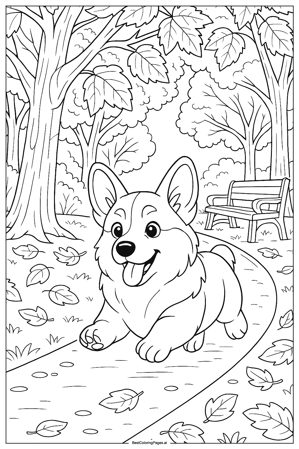 Corgi in park