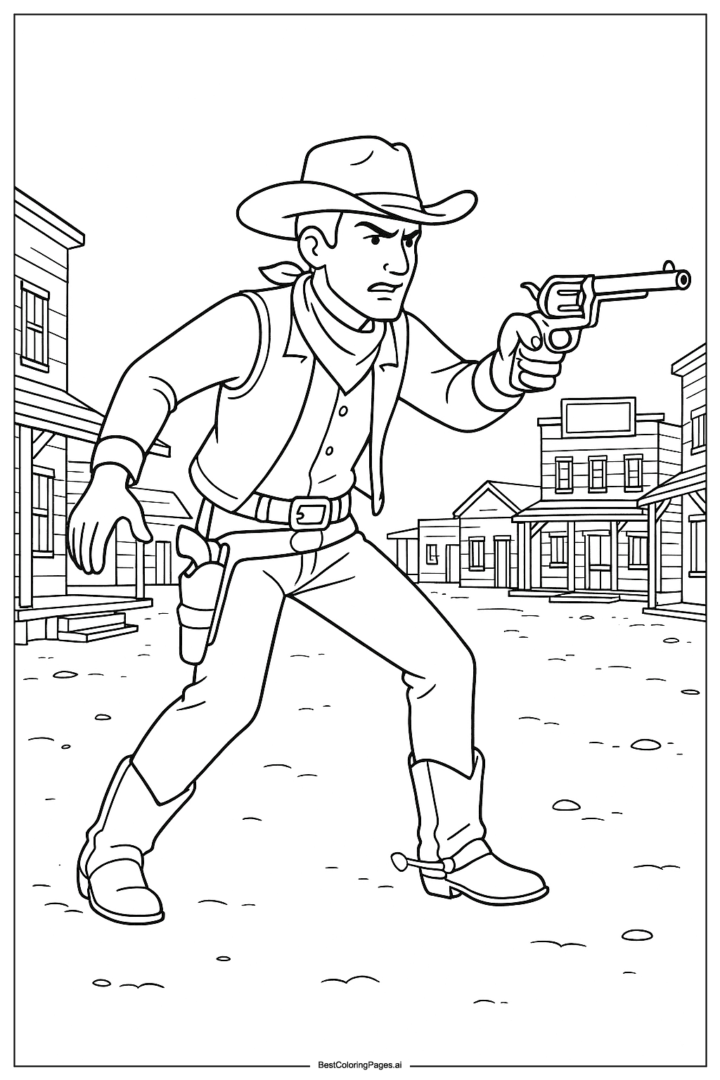 Cowboy in gun duel