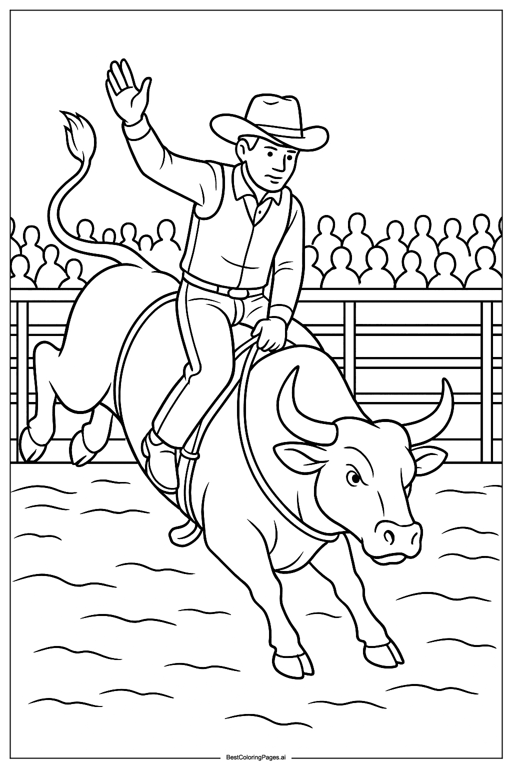 Cowboy in rodeo arena