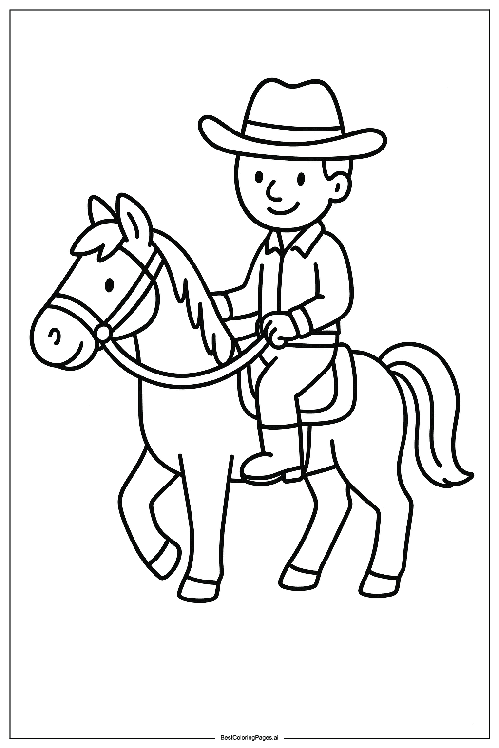 Cowboy riding a horse