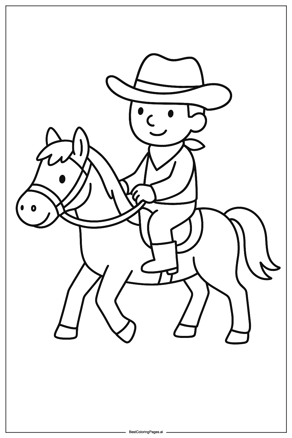 Cowboy riding horse