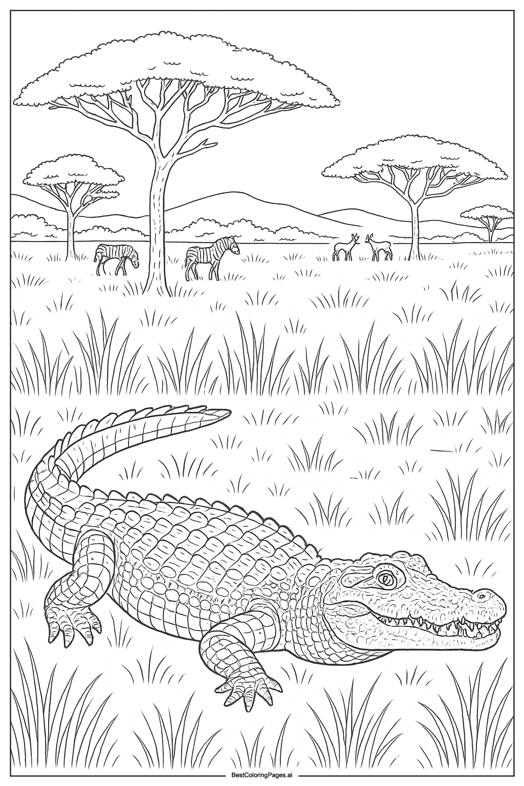 Crocodile in African safari