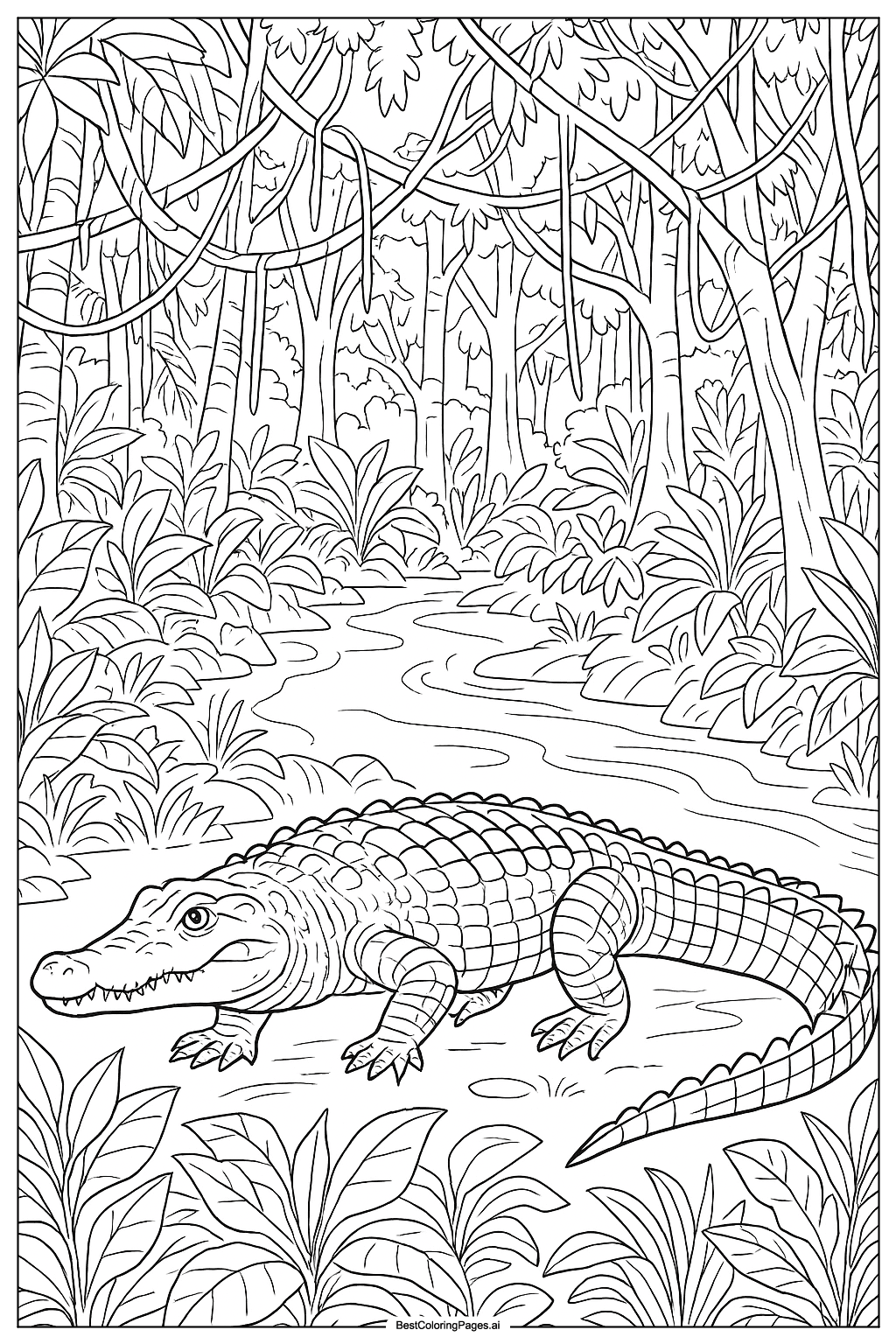 Crocodile in jungle