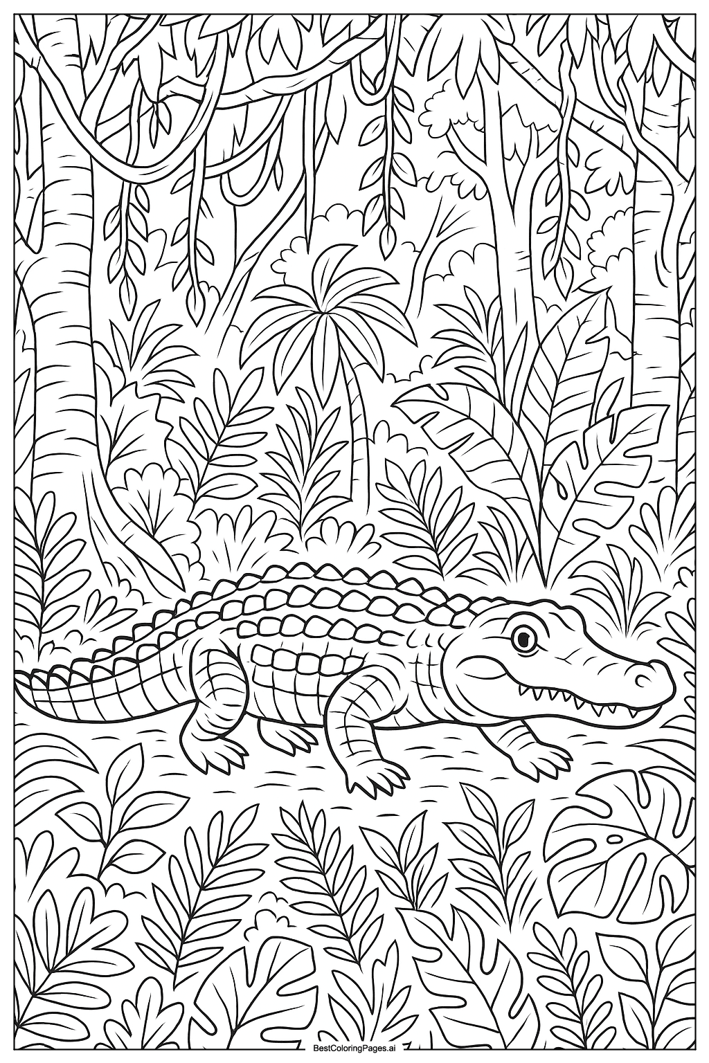 Crocodile in jungle