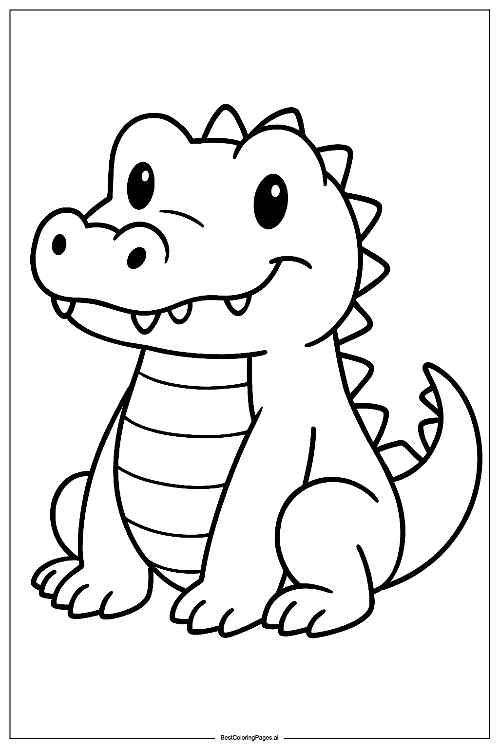 cute crocodile sitting