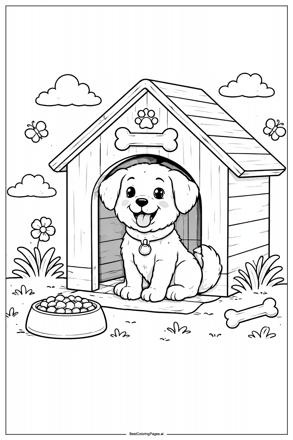 Dog in doghouse