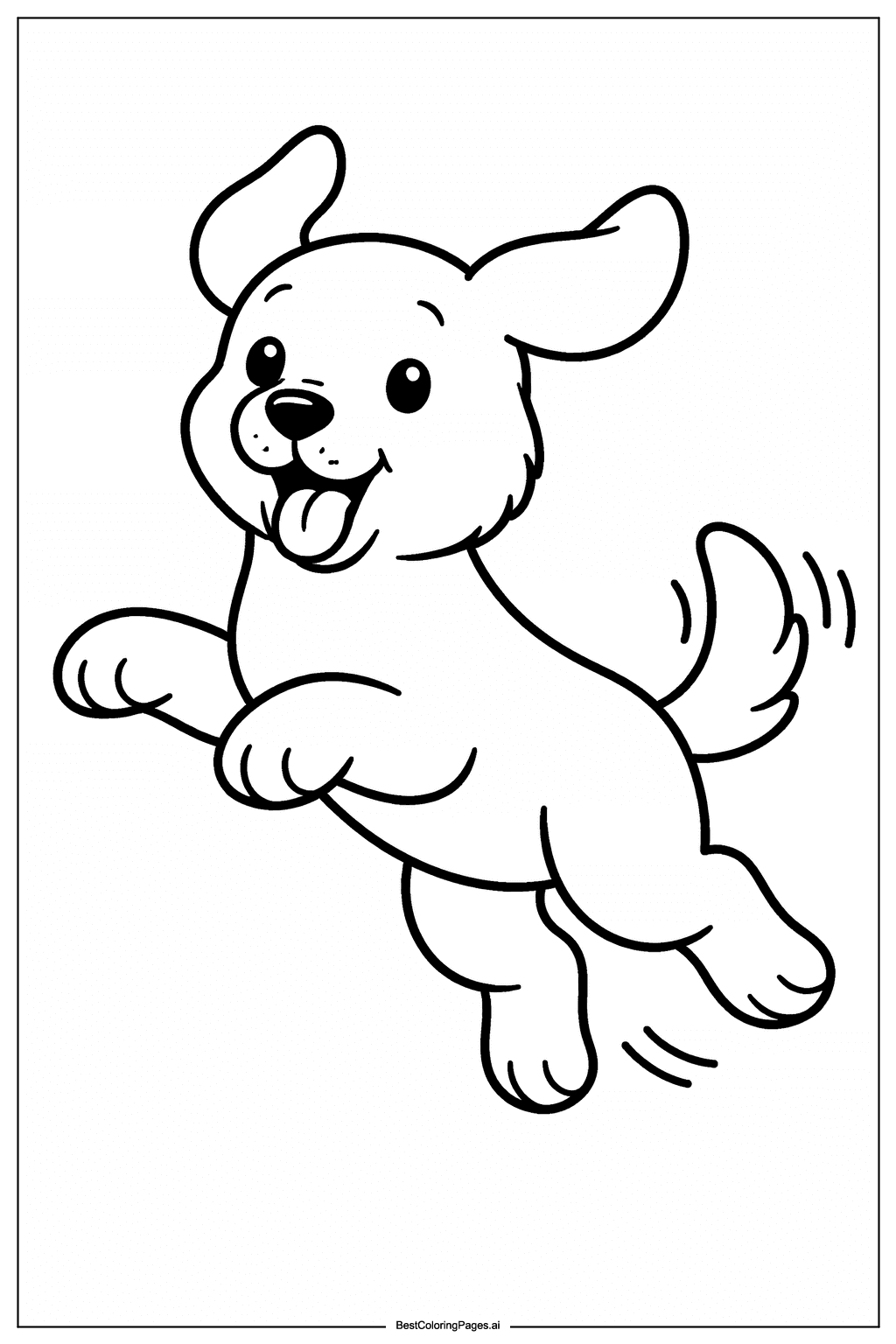 Desenhos de Cachorrinho Pulando de Alegria para Colorir