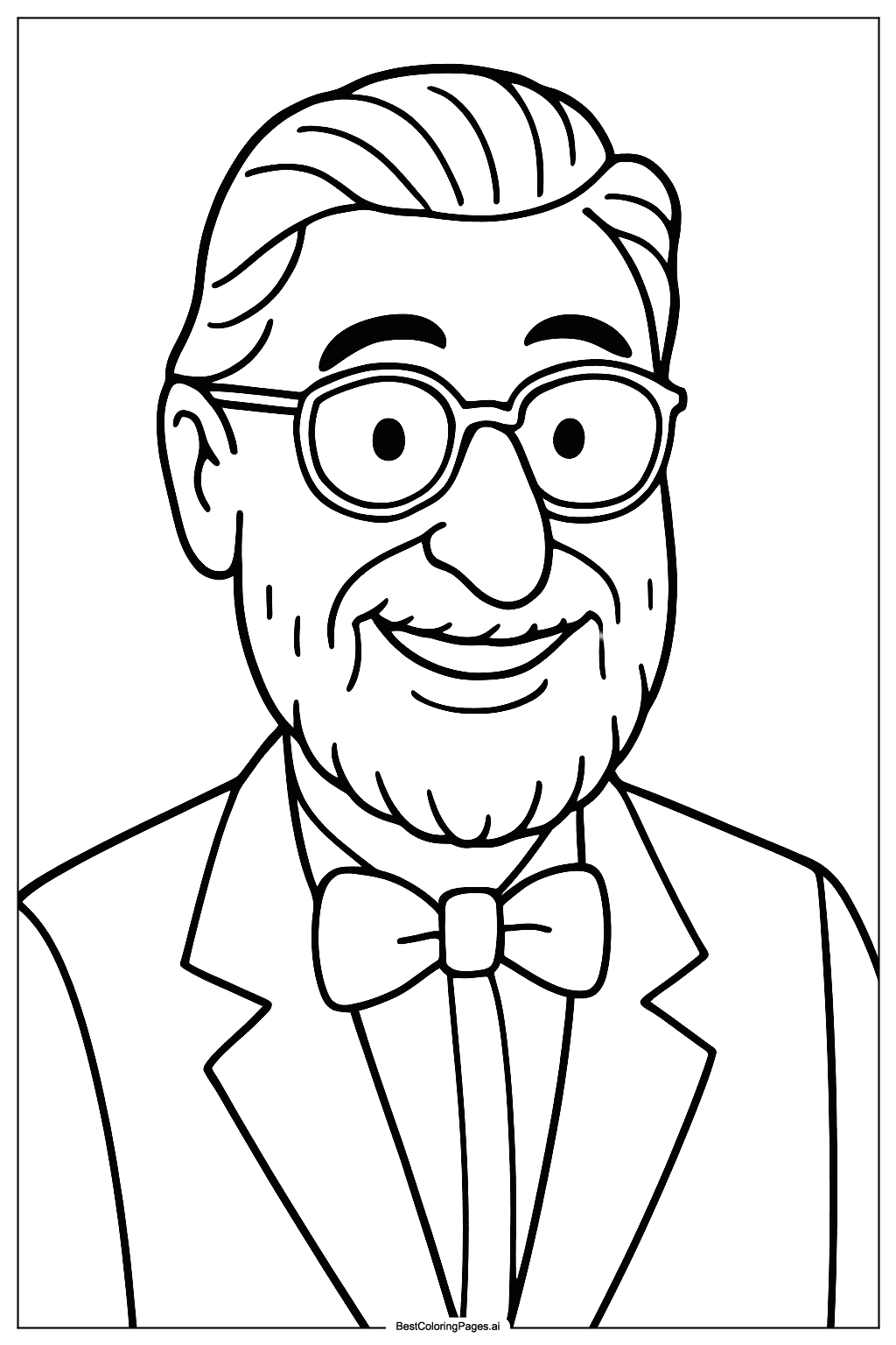 Coloriage Portrait souriant du Dr. Seuss
