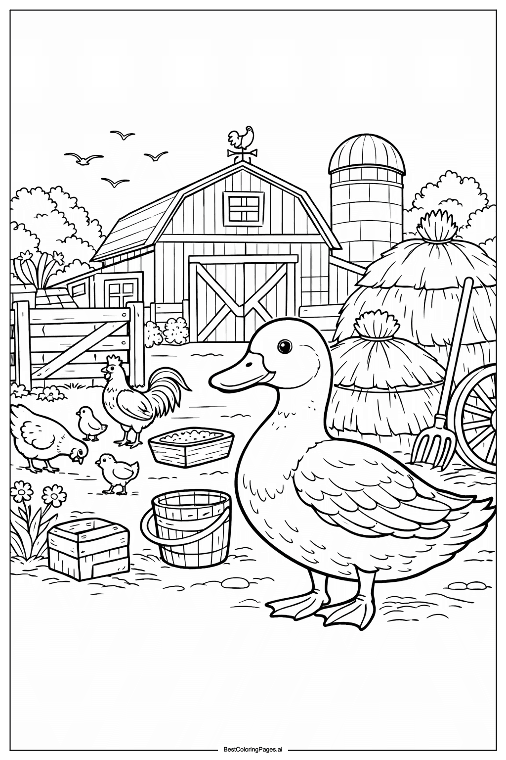 duck in farmyard