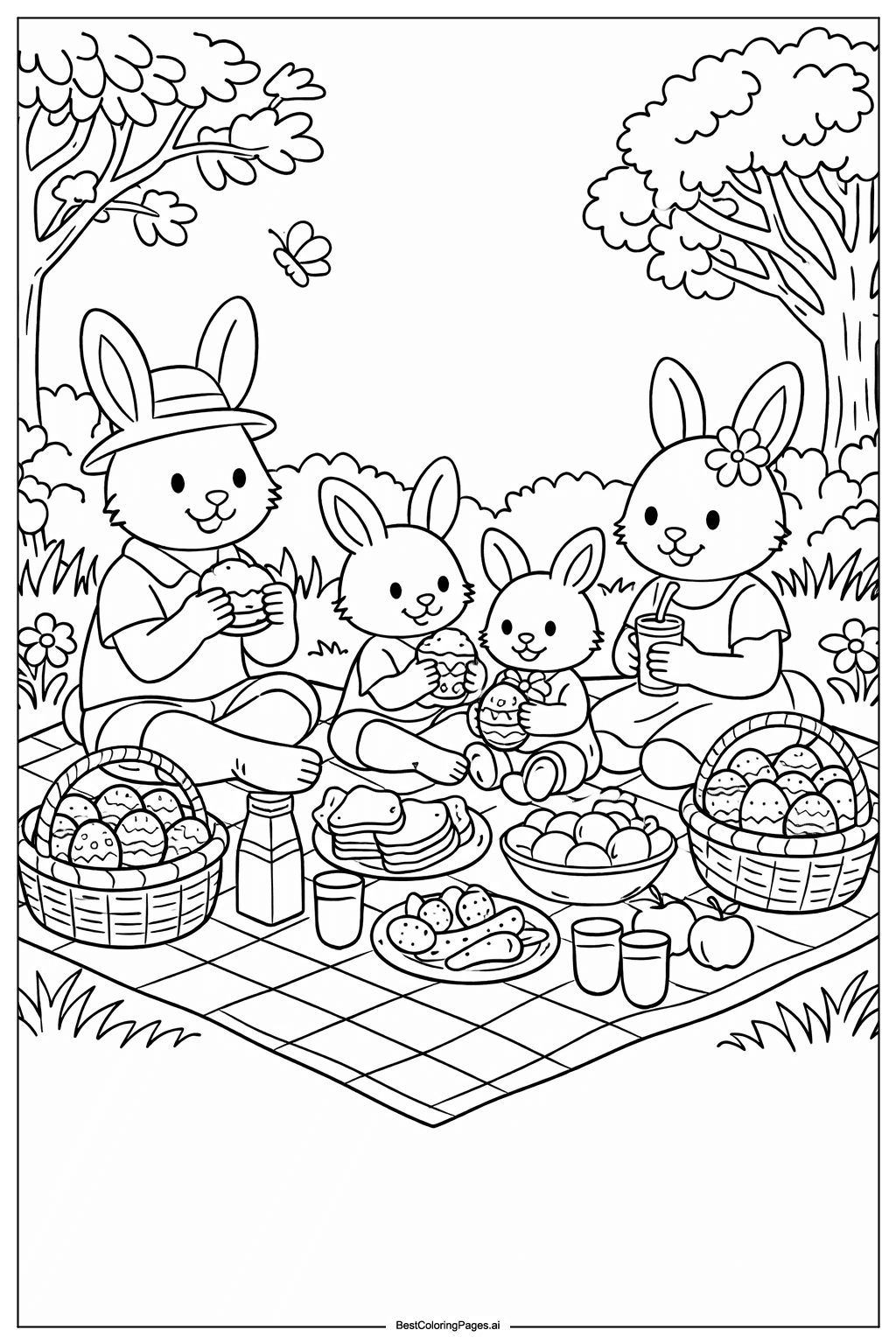 Easter bunny family picnic