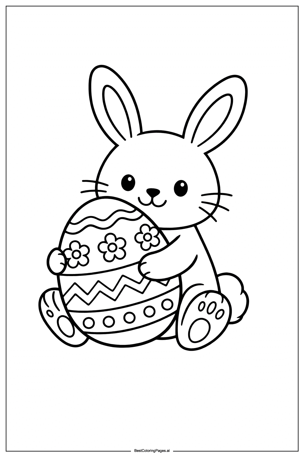 Easter bunny holding egg