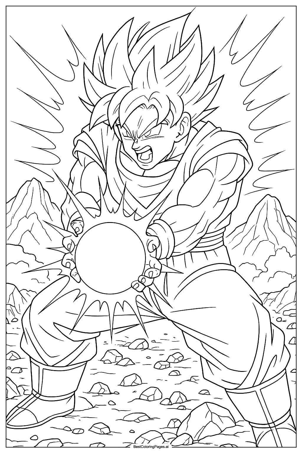Goku charging Kamehameha