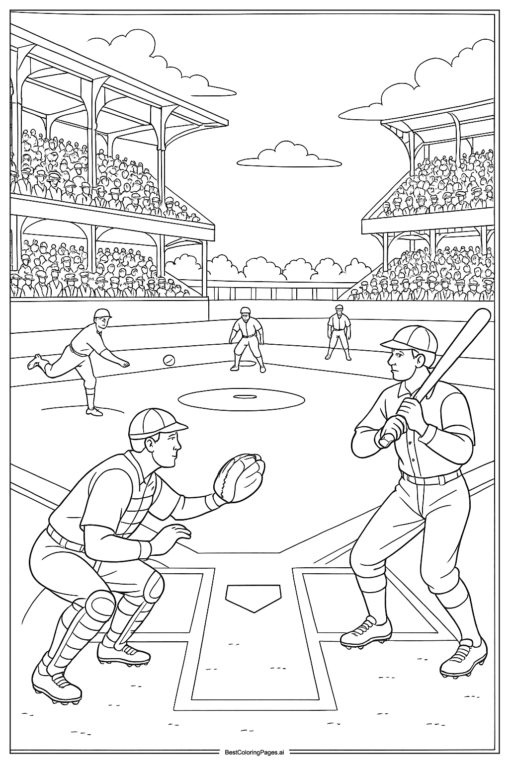 Historic baseball match scene