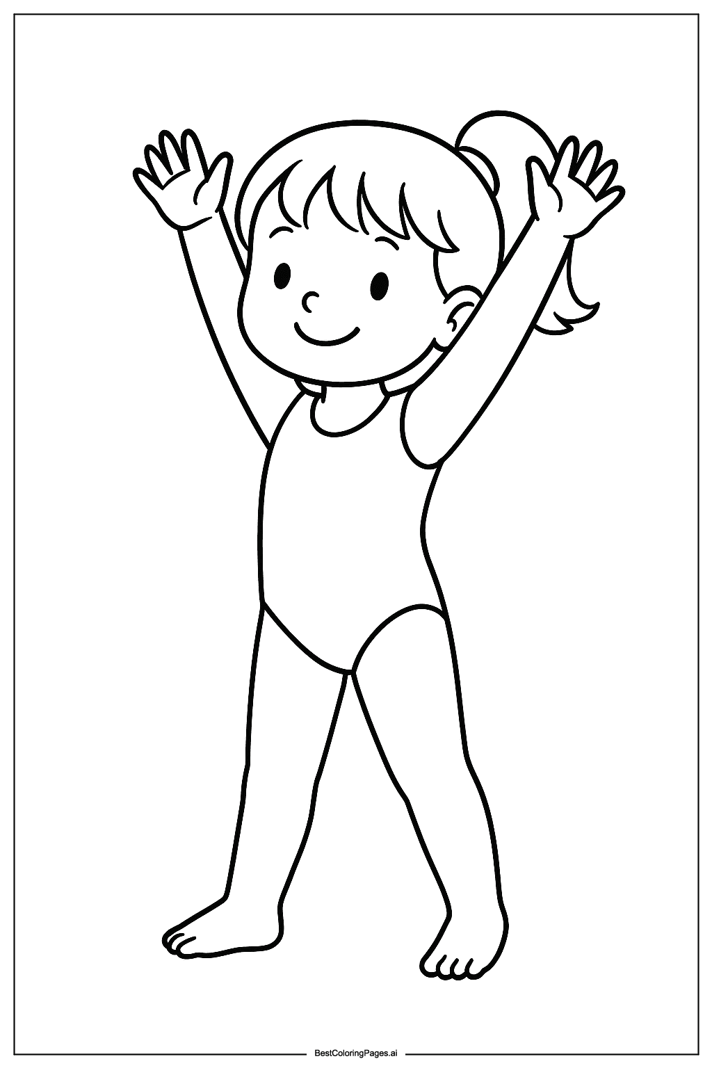 Little girl gymnastics pose