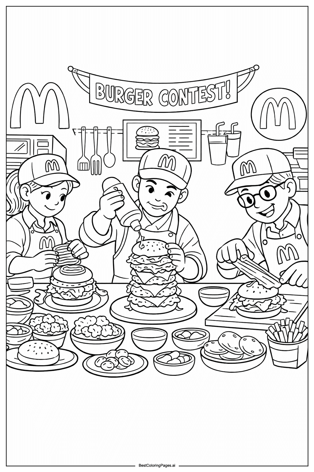 Disegni di La Grande Sfida degli Chef McDonald's da Colorare