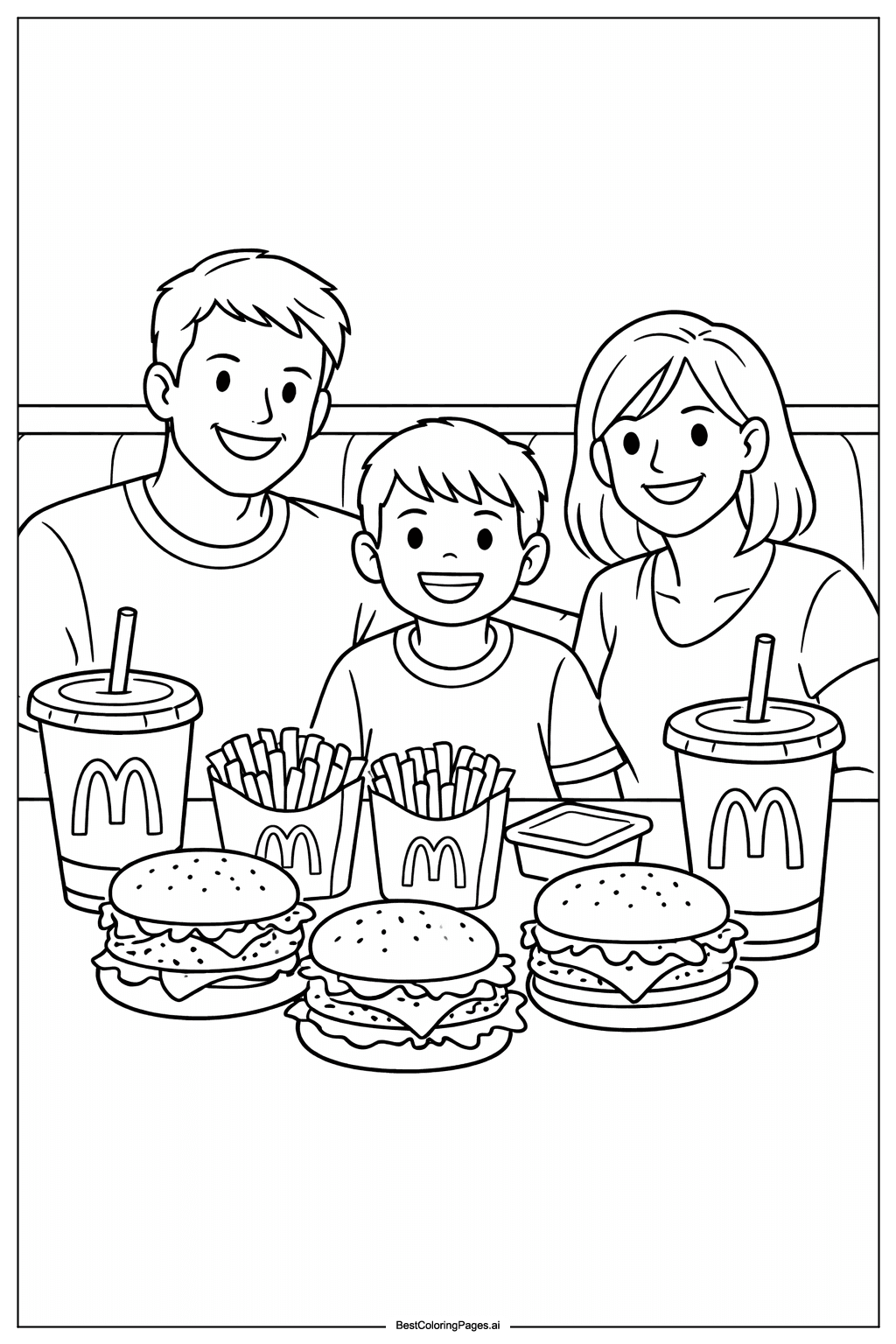 McDonald’s family meal Coloring Page