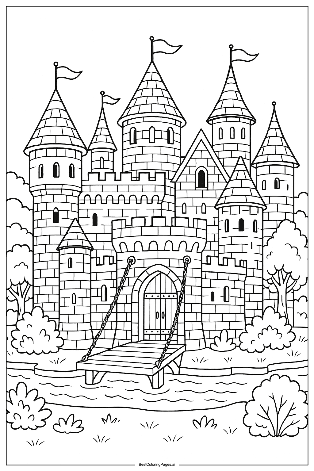 Medieval castle with moat