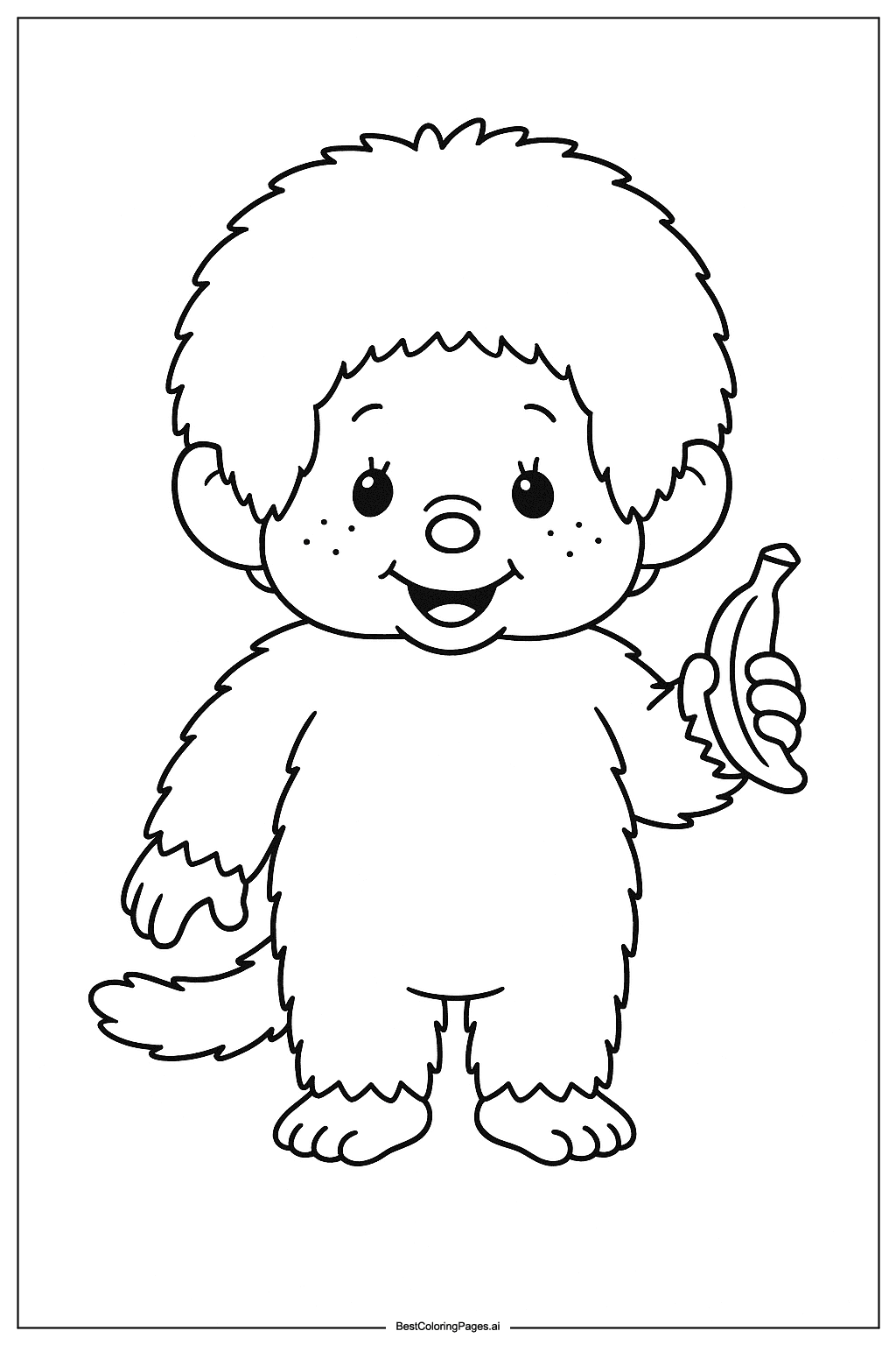 Monchhichi holding banana