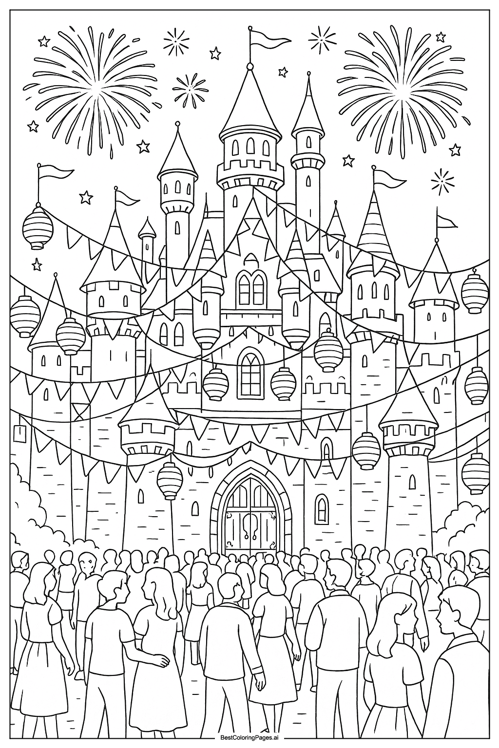 Night festival at castle