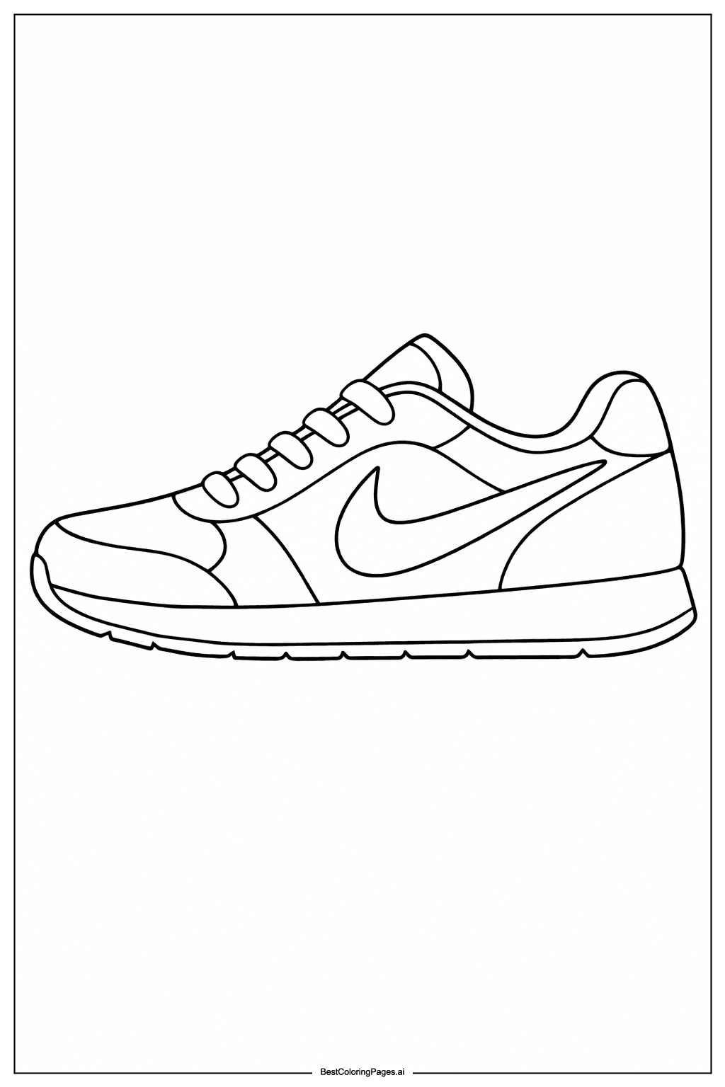 Nike shoe side view Coloring Page