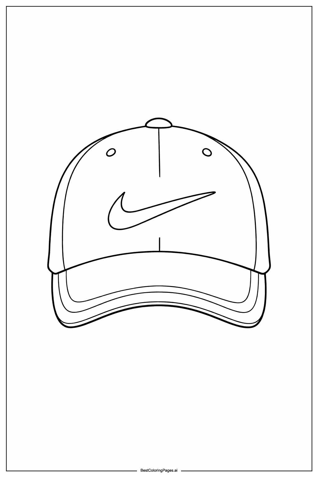 ナイキのスポーツキャップ のぬりえ