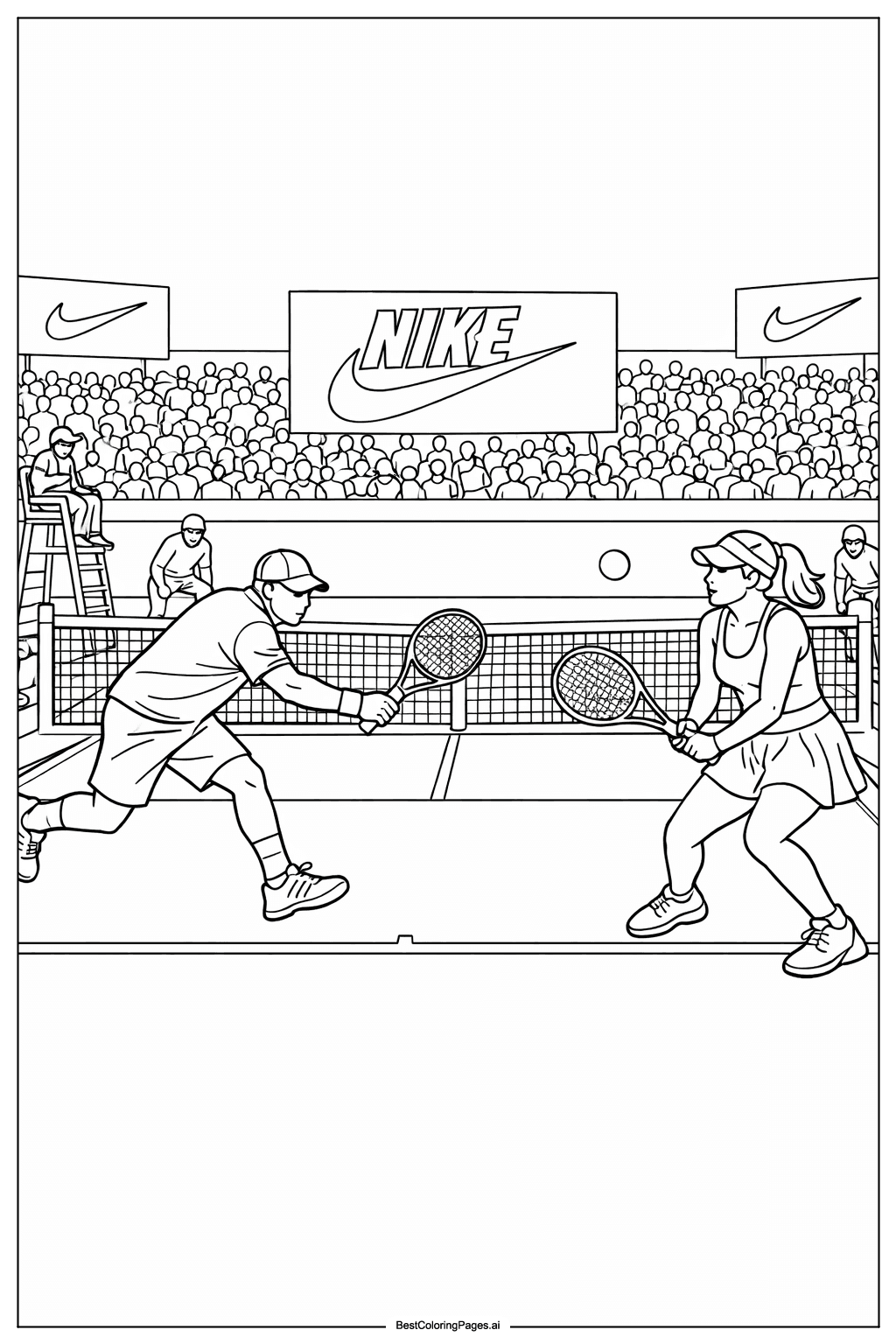 Coloriage Match de tennis Nike