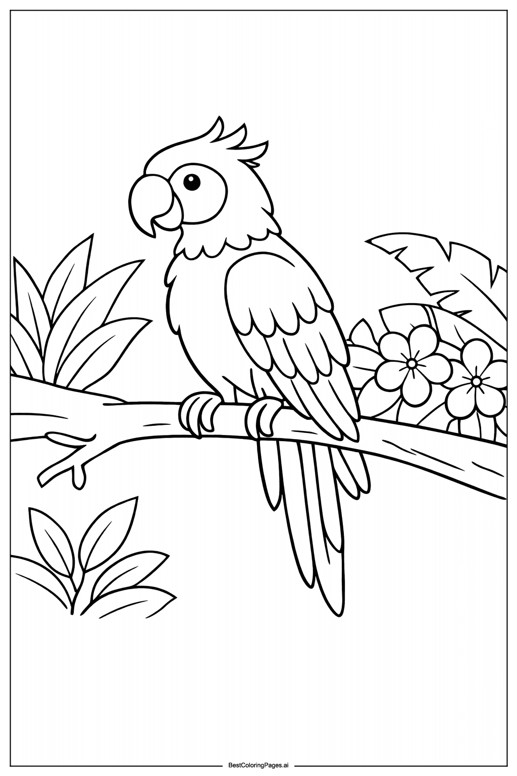 Parrot in tropical forest