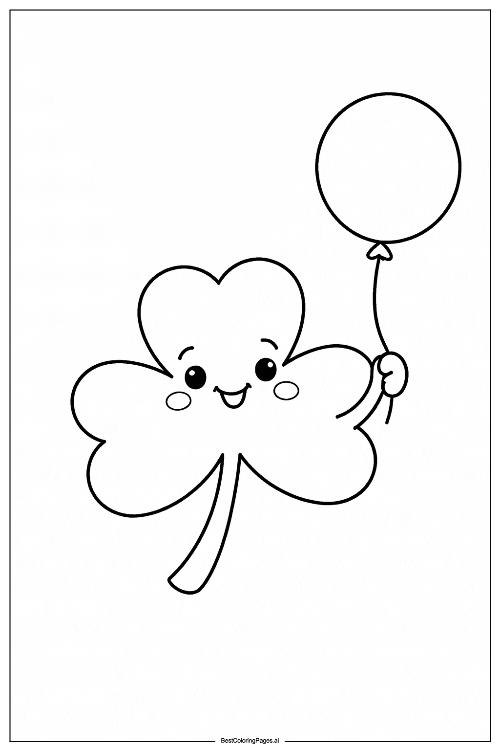Shamrock holding balloon