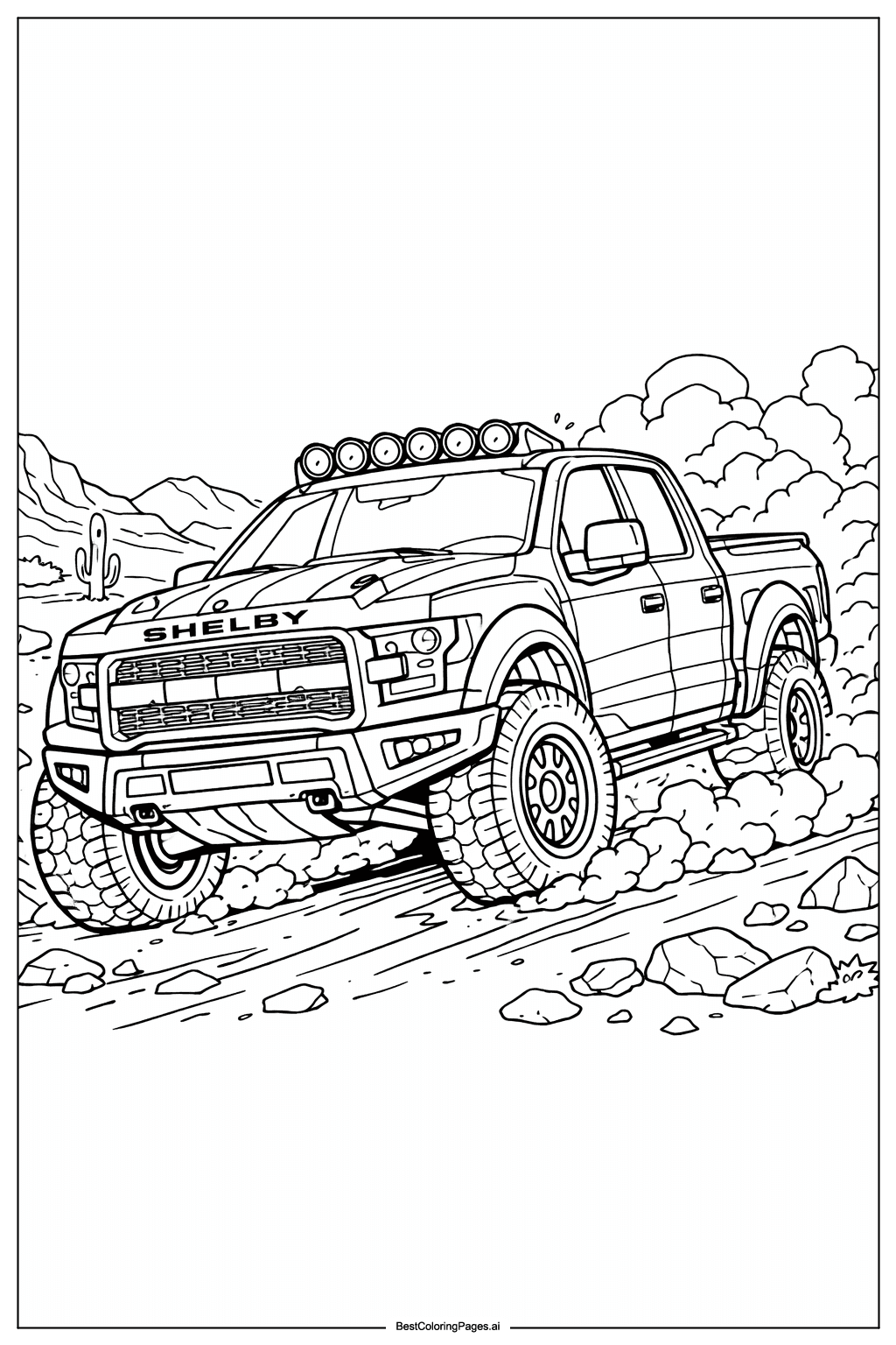 Shelby truck in desert race