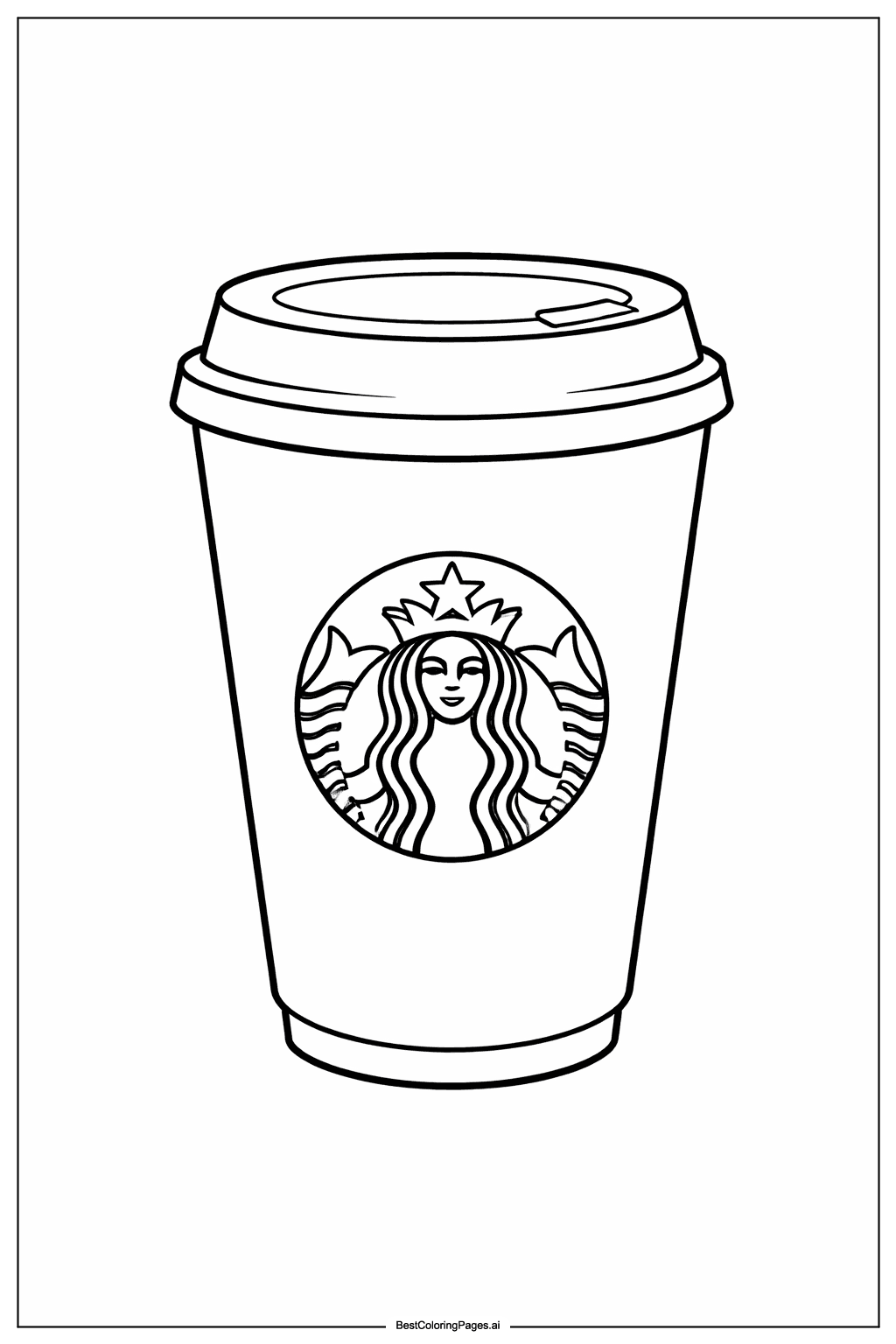 Tranh tô màu Ly cà phê Starbucks