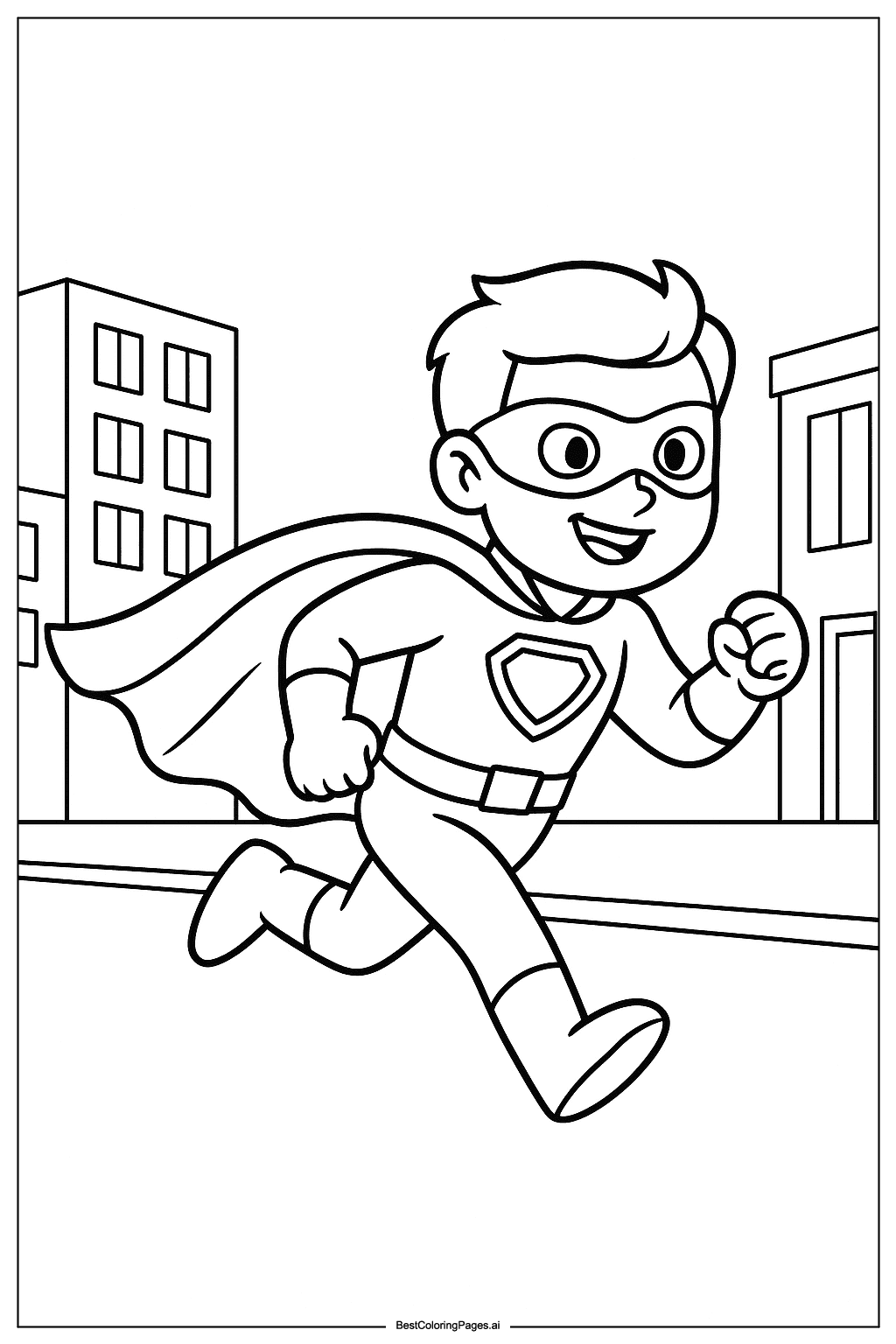 Superhero running in city