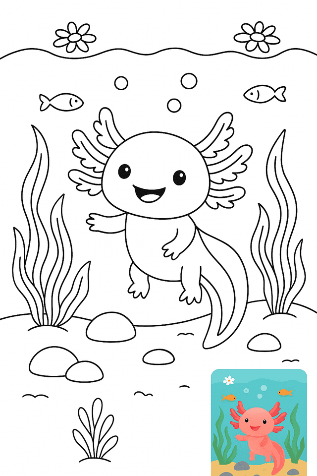 Axolotl Coloring Pages
