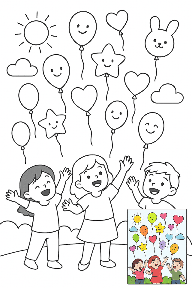 Balloon Coloring Pages