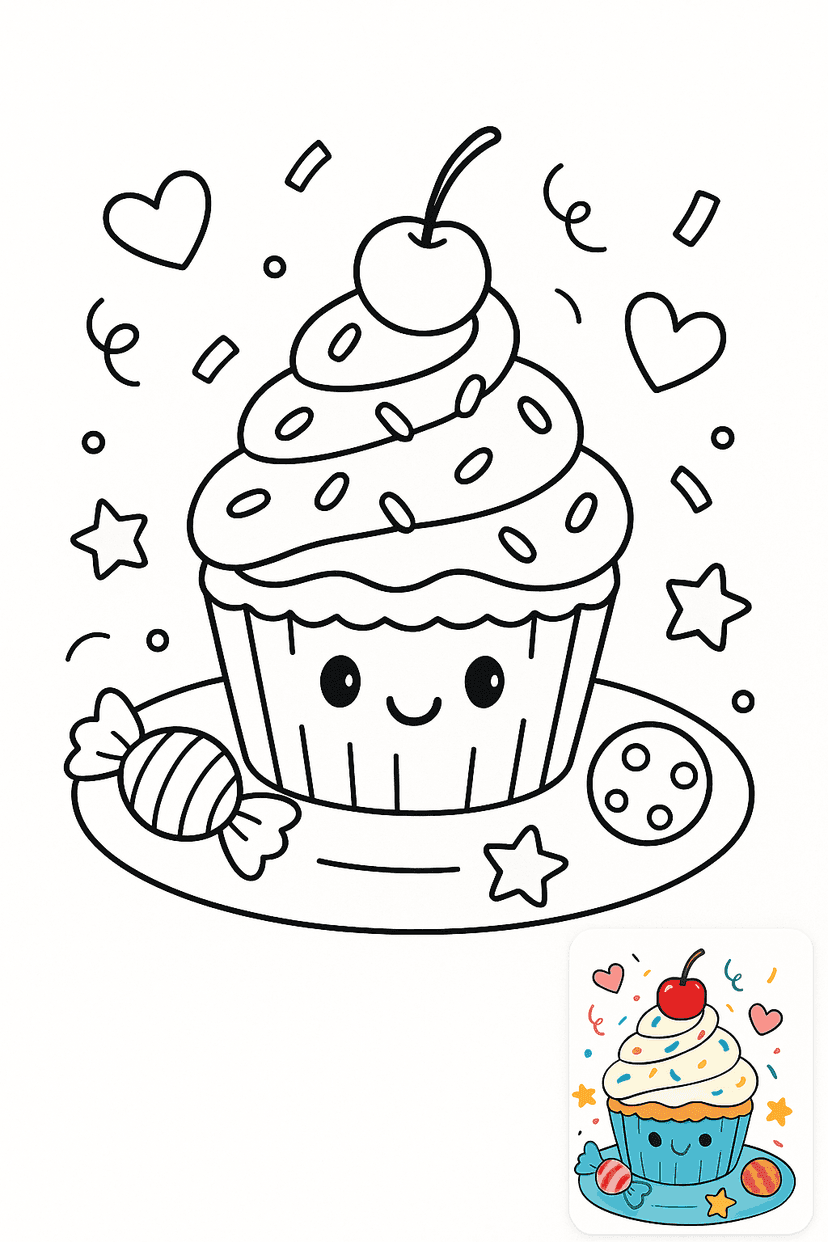 Cupcake Coloring Pages