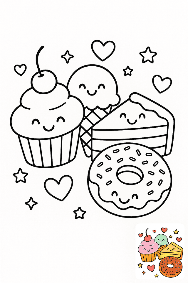 Dessert Coloring Pages