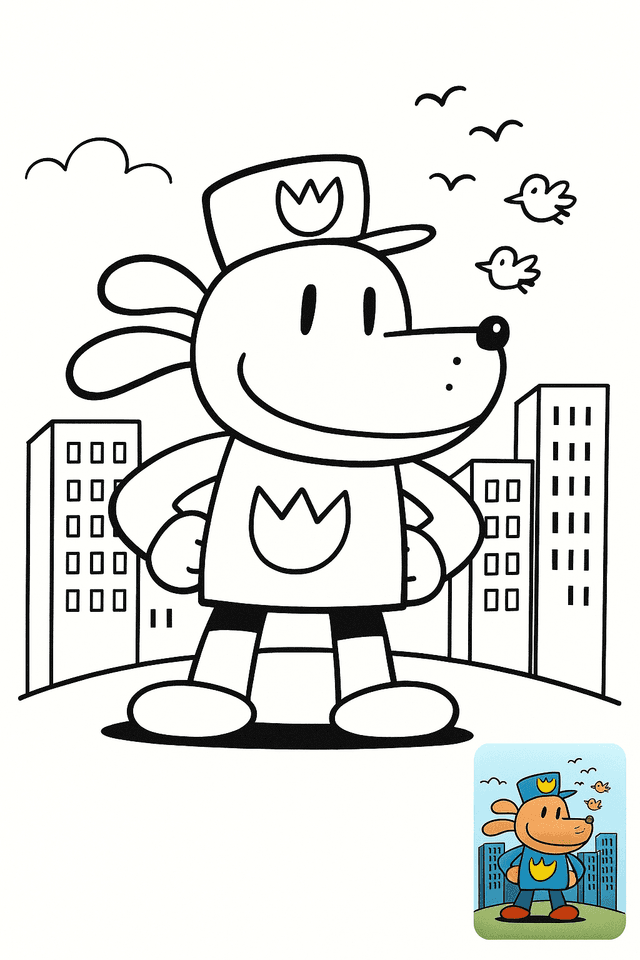Dog Man Coloring Pages