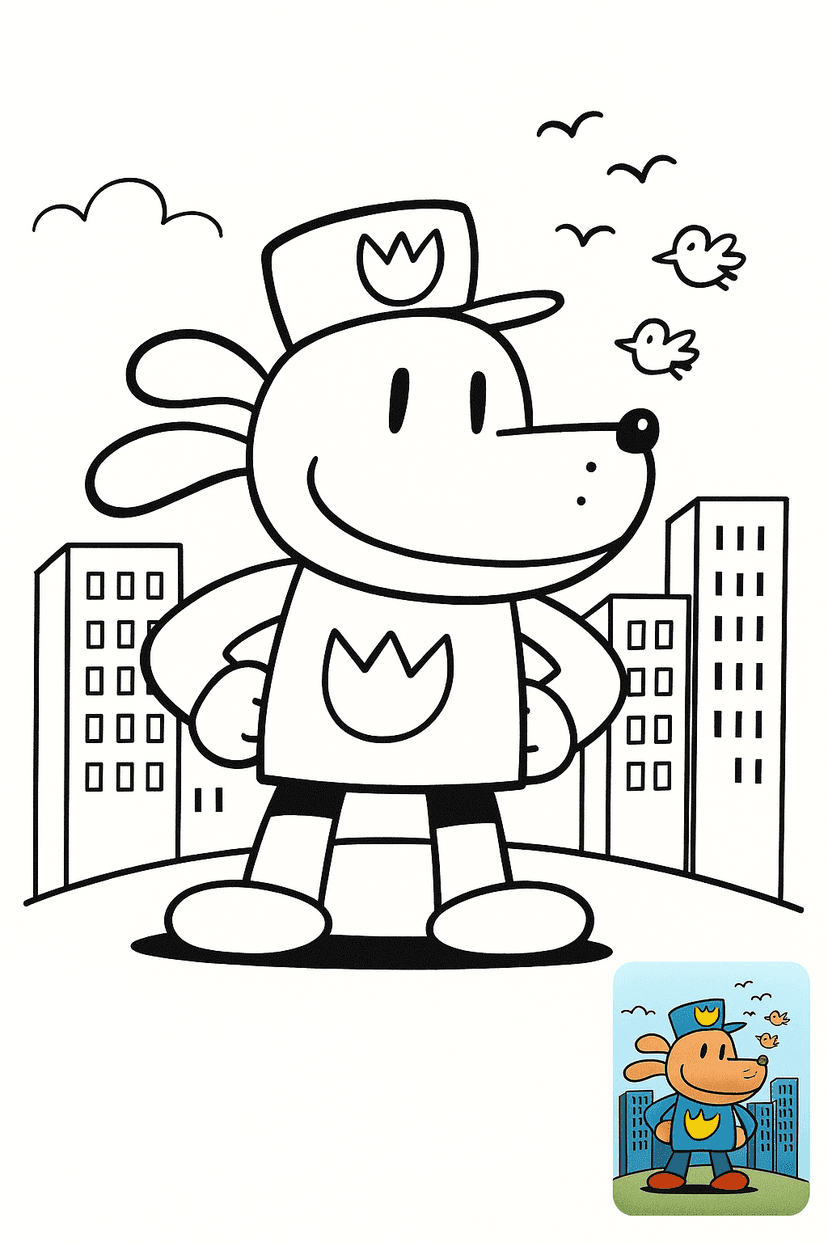 Dog Man Coloring Pages