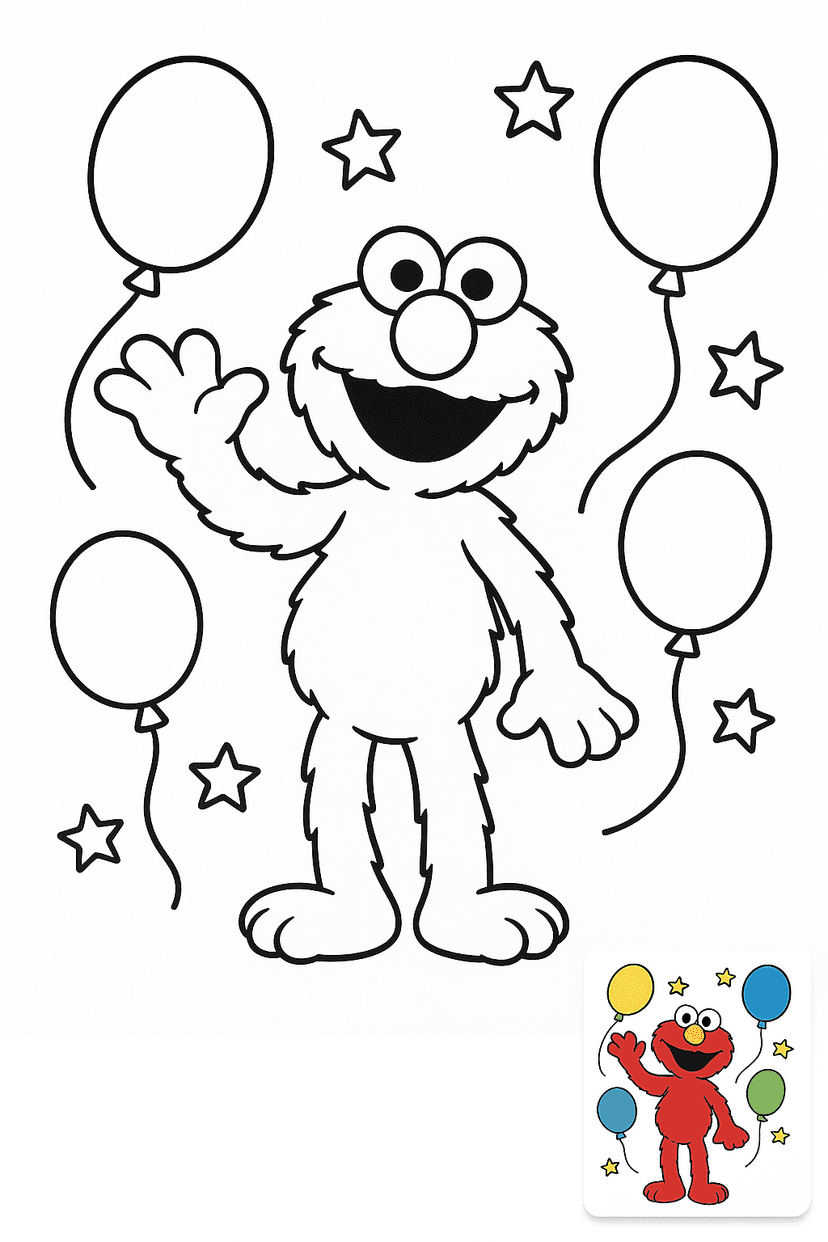 Gambar Mewarnai Elmo