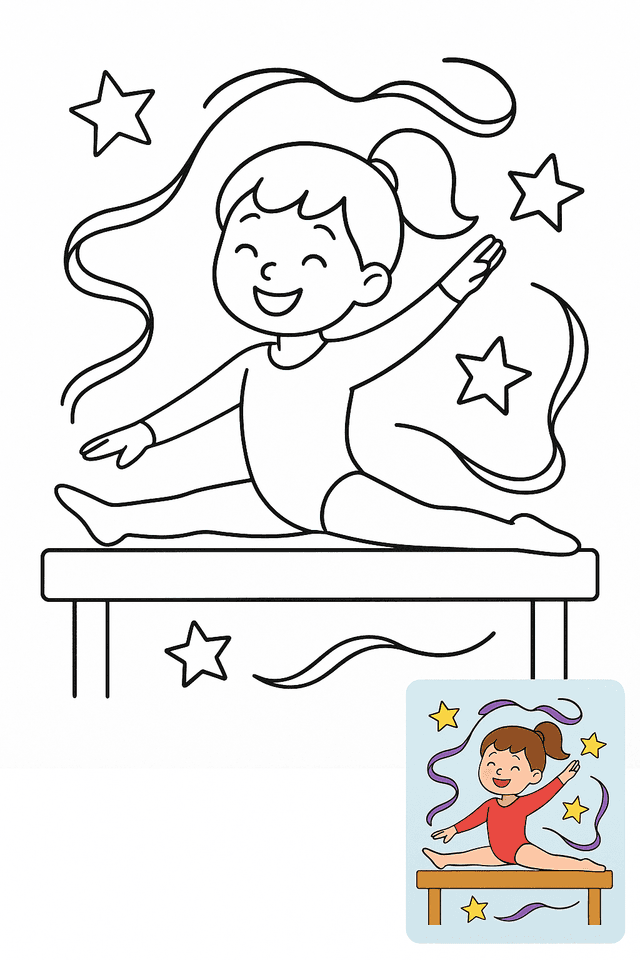 Gymnastics Coloring Pages