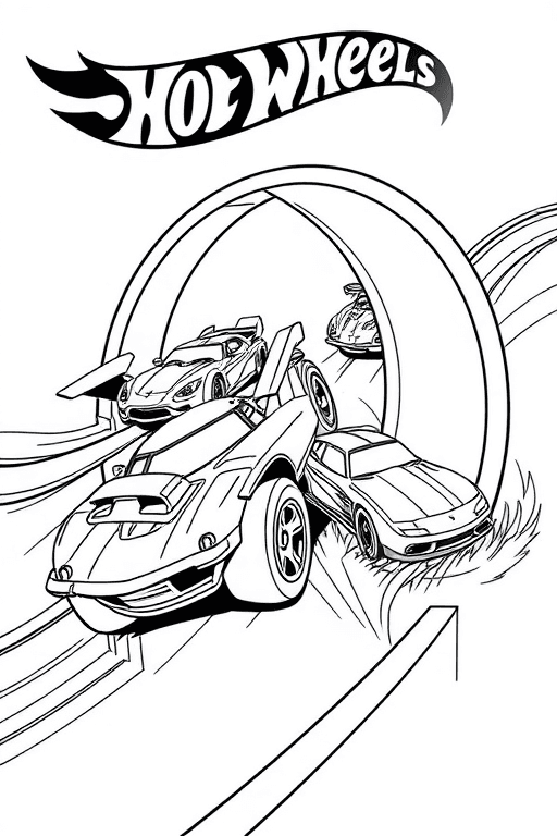 hot wheels 著色圖