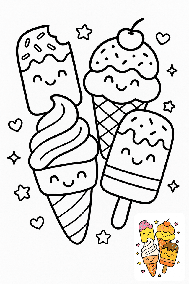 Ice Cream Coloring Pages