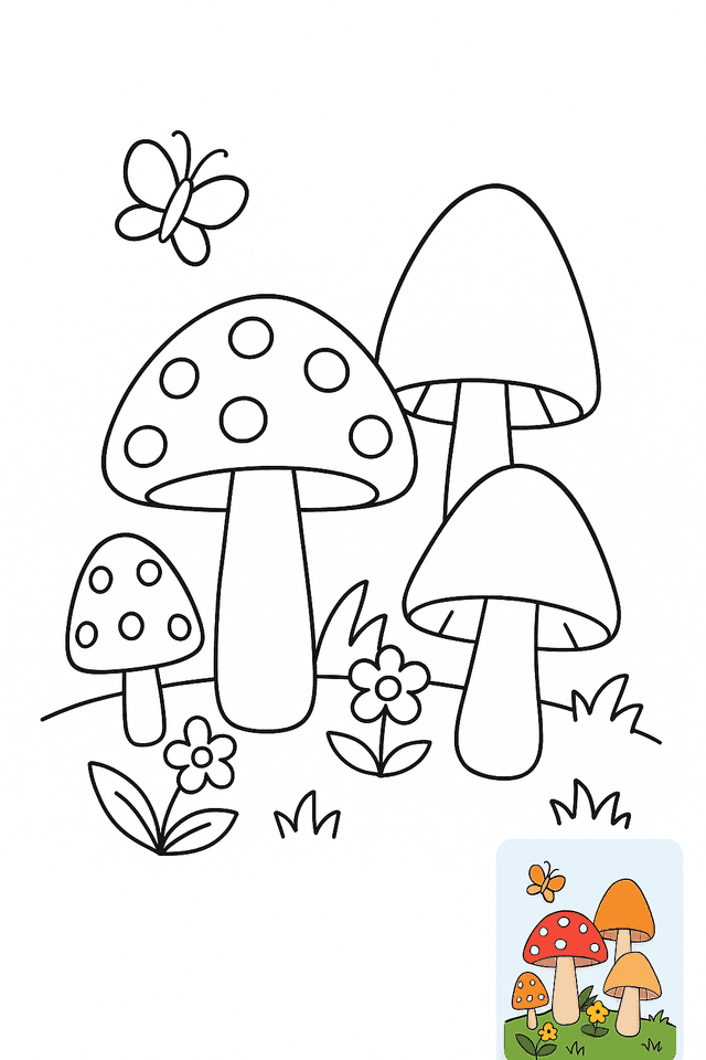 Mushroom Coloring Pages