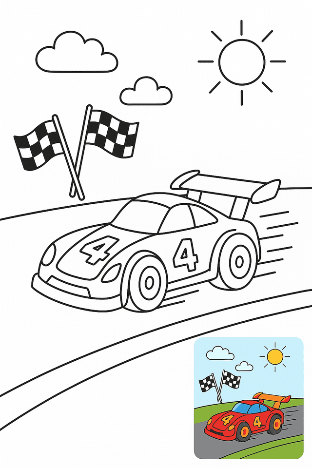 Race Car Coloring Pages