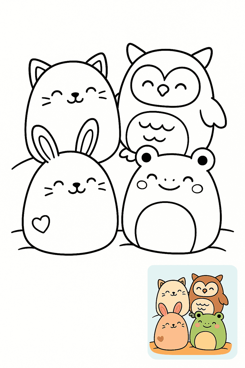 Gambar Mewarnai Squishmallow