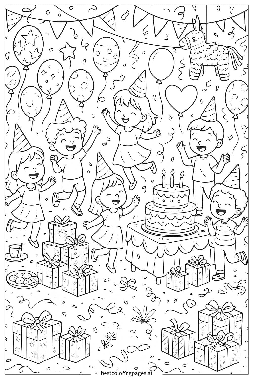 A Fun Birthday Party with Dancing Kids and Colorful Balloons