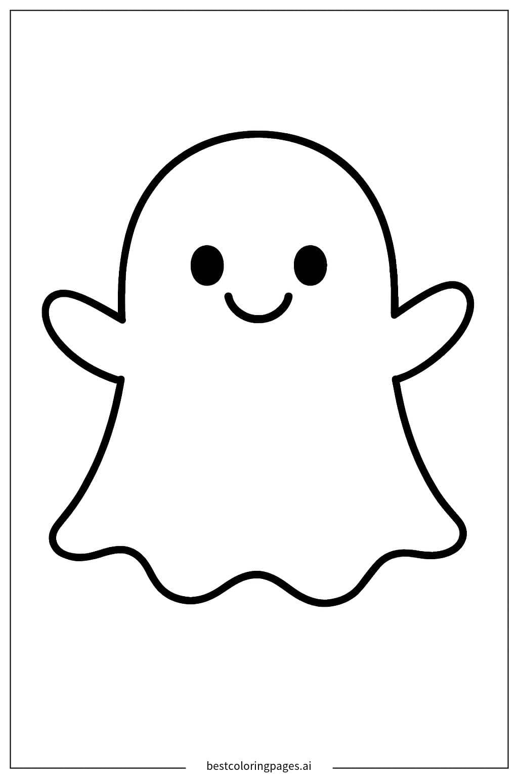 A Ghost Floating in the Air Coloring Page