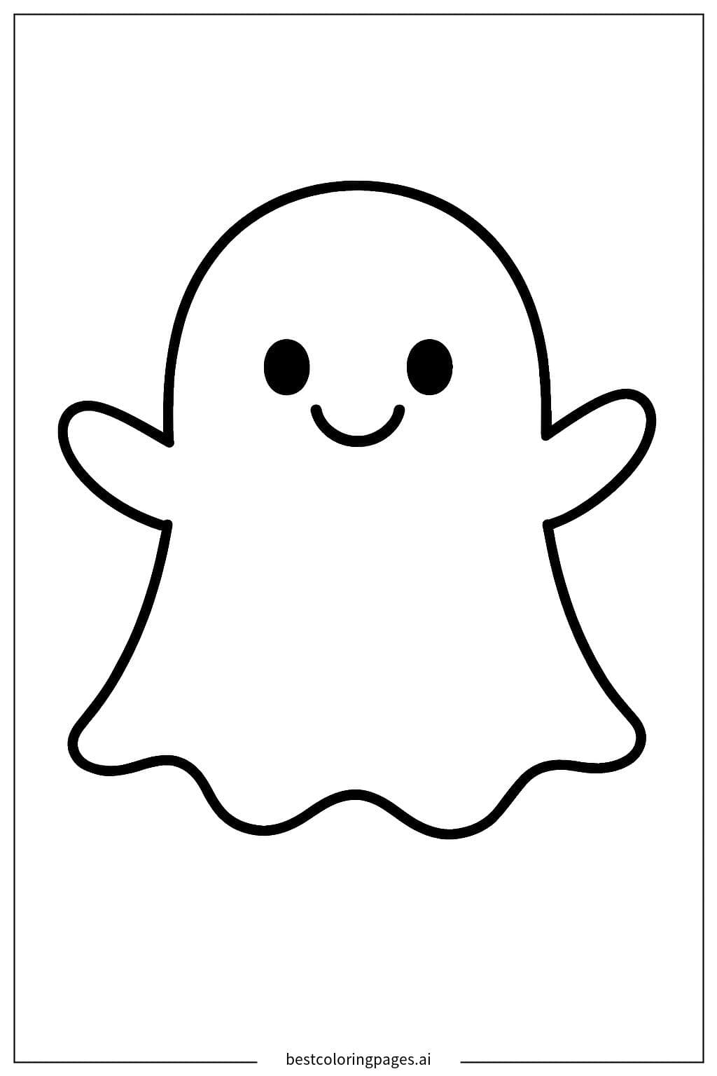 Dibujos de Un Fantasma Flotando en el Aire para Colorear